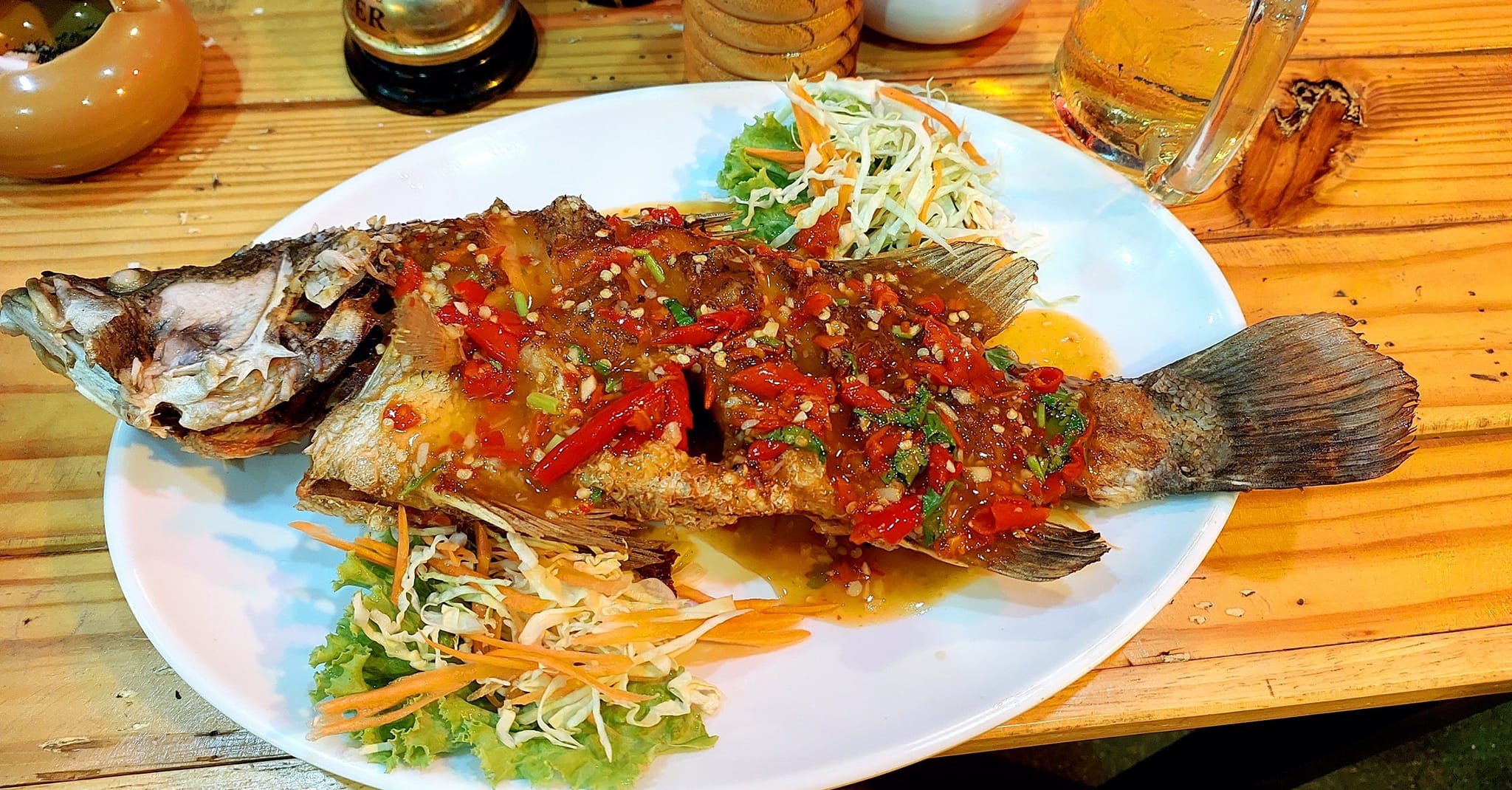 chill out 84, Thai and EU restaurant and bar in a thai environment, grilled fish, Thai style