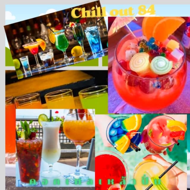 chill out 84, Thai and EU restaurant and bar in a thai environment, assortiment coctails