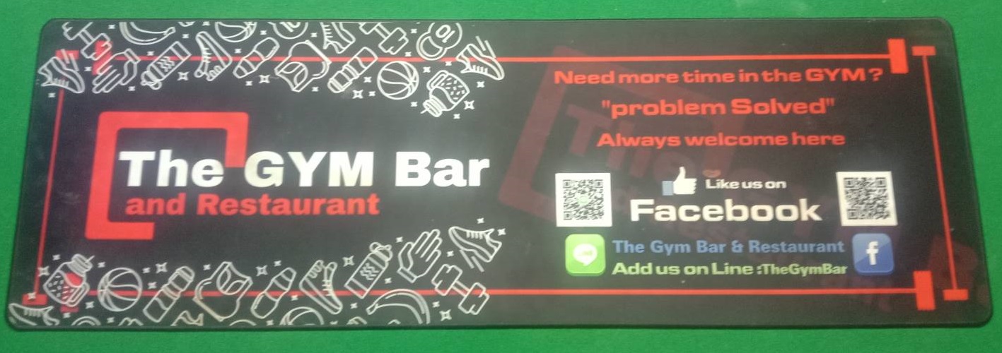 the gym bar & restaurant, soi countryclub pattaya, beer map with publicity