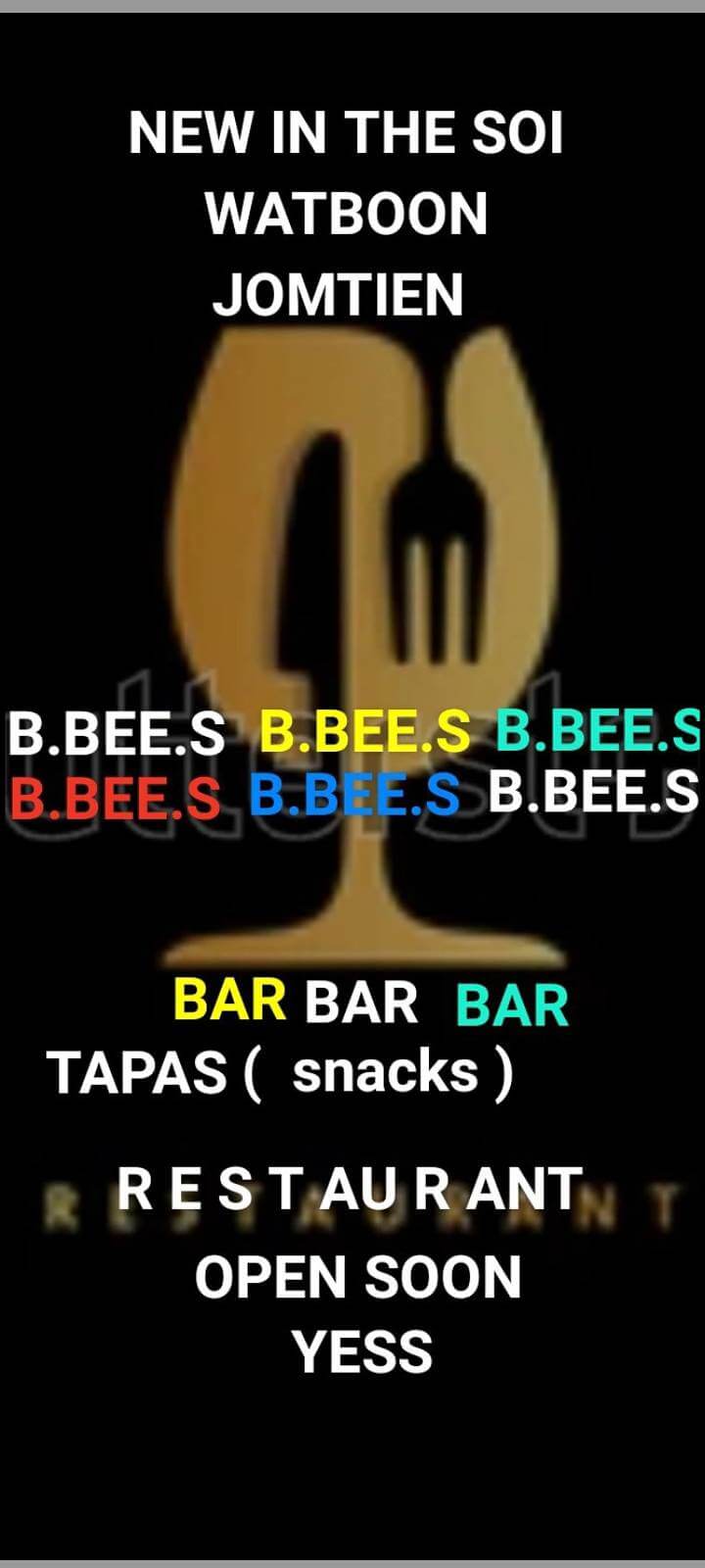 B.Bee.S restaurant and bar jomtien Pattaya, open soon