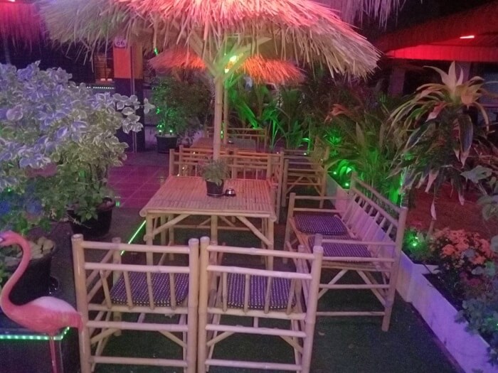 Orange bar rompho complex Pattaya, bamboo furniture