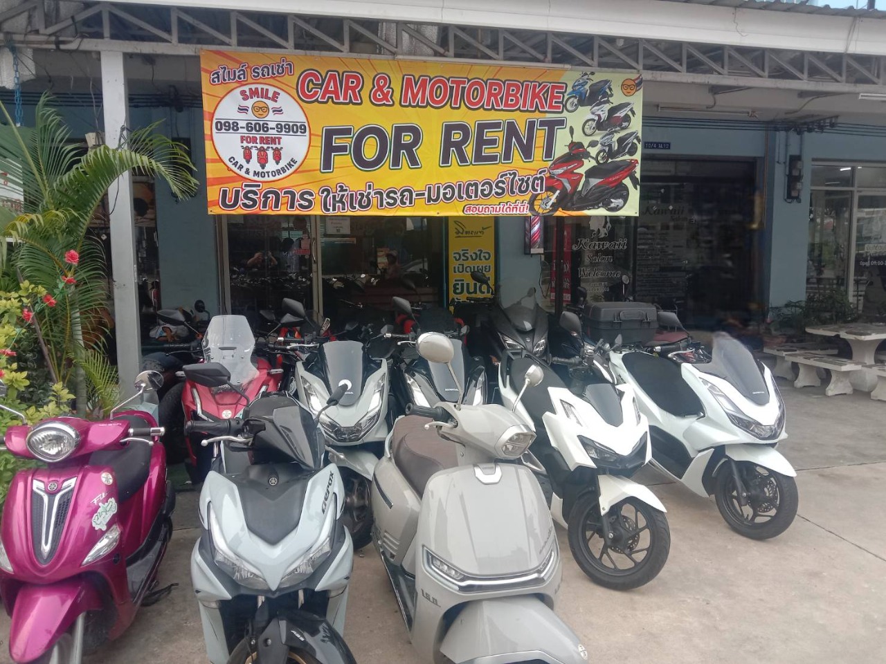 Smile for rent, car and motorbikes for rent in Pattaya Jomtien, car rental