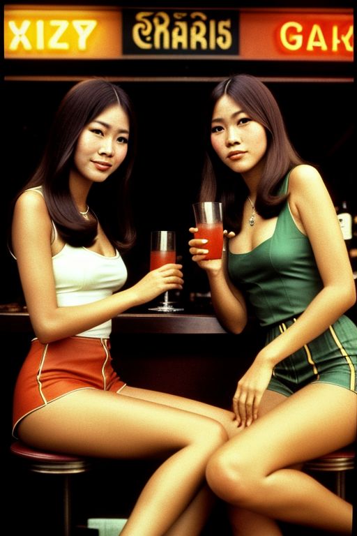 Pråe Bår Darkside Pattaya, two girls with a ladydrink
