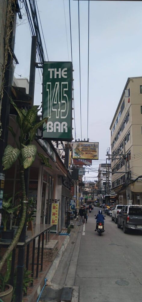 The 145 Bar, Pattaya beach road, walkway to the beach