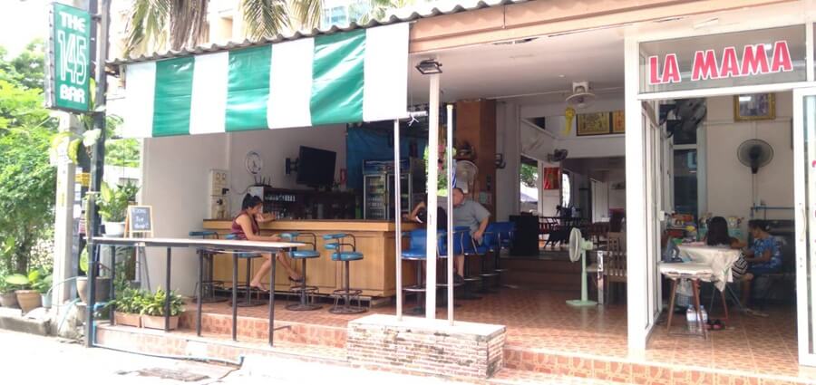 The 145 Bar, Pattaya beach road, front view of bar