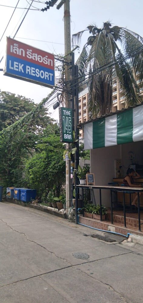The 145 Bar, the walkway in front of the bar leads to the beach