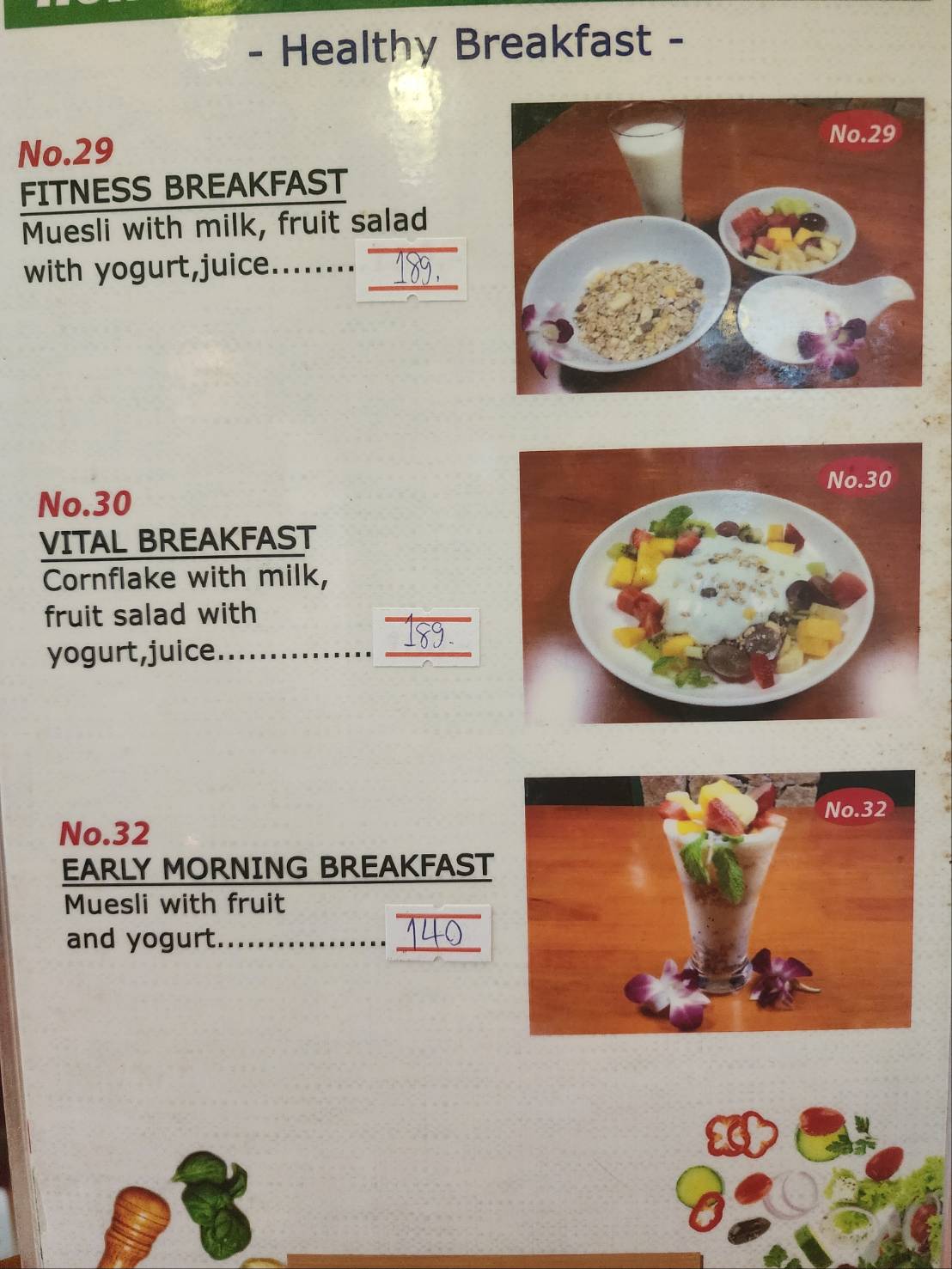 Holland Tulip Bakery, Siam Country Club, Pattaya, menu 3