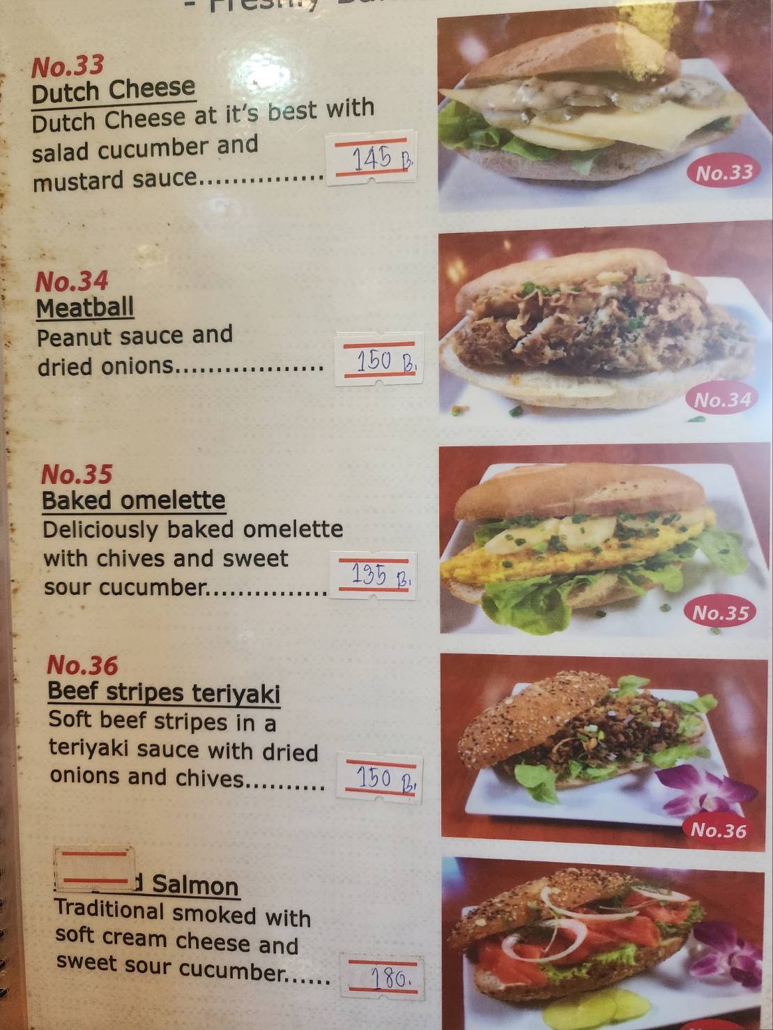 Holland Tulip Bakery, Siam Country Club, Pattaya, menu 4