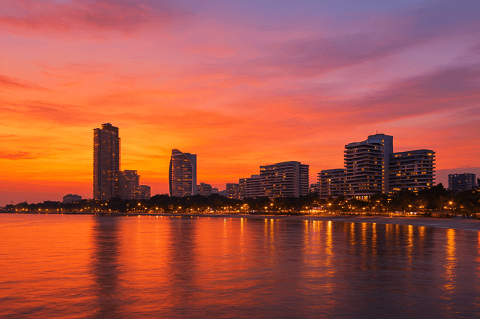 pattaya hotels, night seaview pattaya