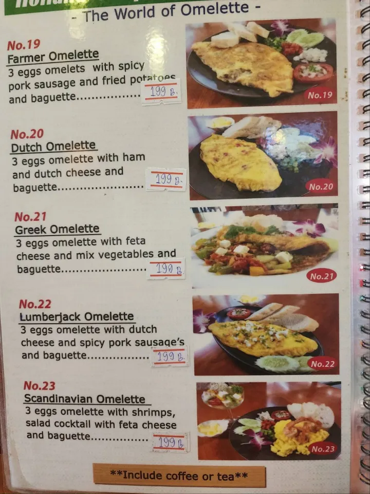 Holland Tulip Bakery, Siam Country Club, Pattaya, menu 2
