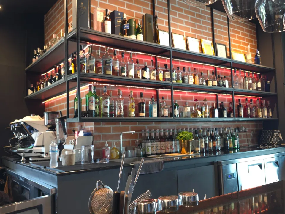 Stylish bar lounge interior at Terrazza Baia in Pattaya