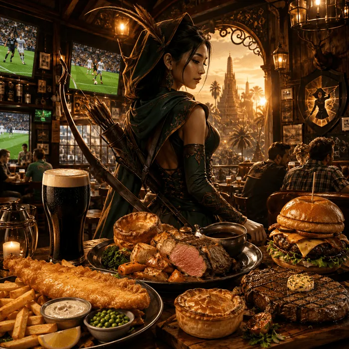 Custom AI art for Robin hood gastro pub Pattaya