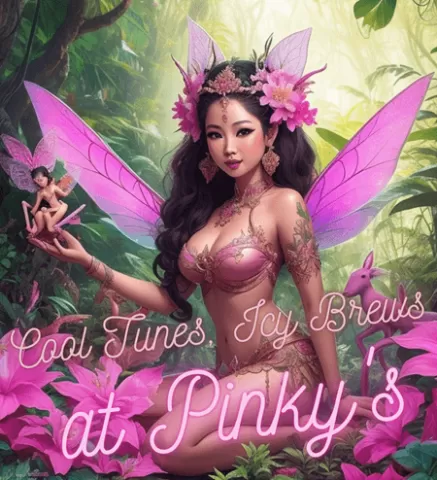 Pinky's Bar, Khao Talo Pattaya's Darkside, banner Cool Tunes, Icy Brews at Pinky's
