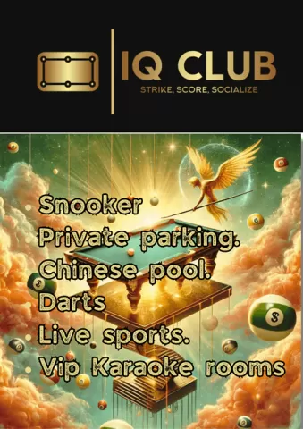 IQ Club, poolhall Pattaya, banner
