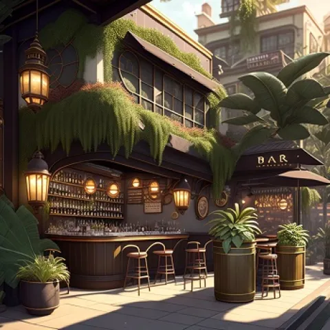 Yaya & Nook bar in Pattaya AI, unique digital art 