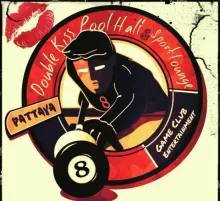 Double kiss pool hall & sports lounge pattaya, logo design