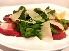 Osteria Sendi, Italian restaurant in Pattaya, soi Bong Koch, sendi's beef carpacio with parmezan cheese